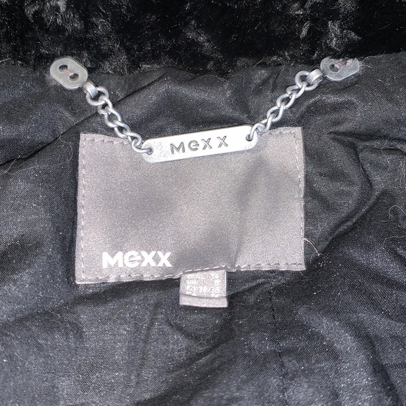 Silver Winter Jacket with Fuzzy Black Hood - Picture 3 of 3